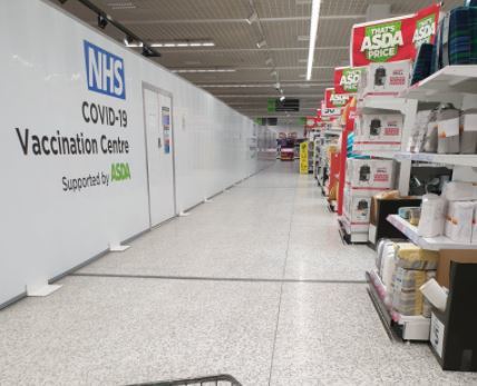 The vaccination centre at Asda Watford. Credit: Vicki Smith