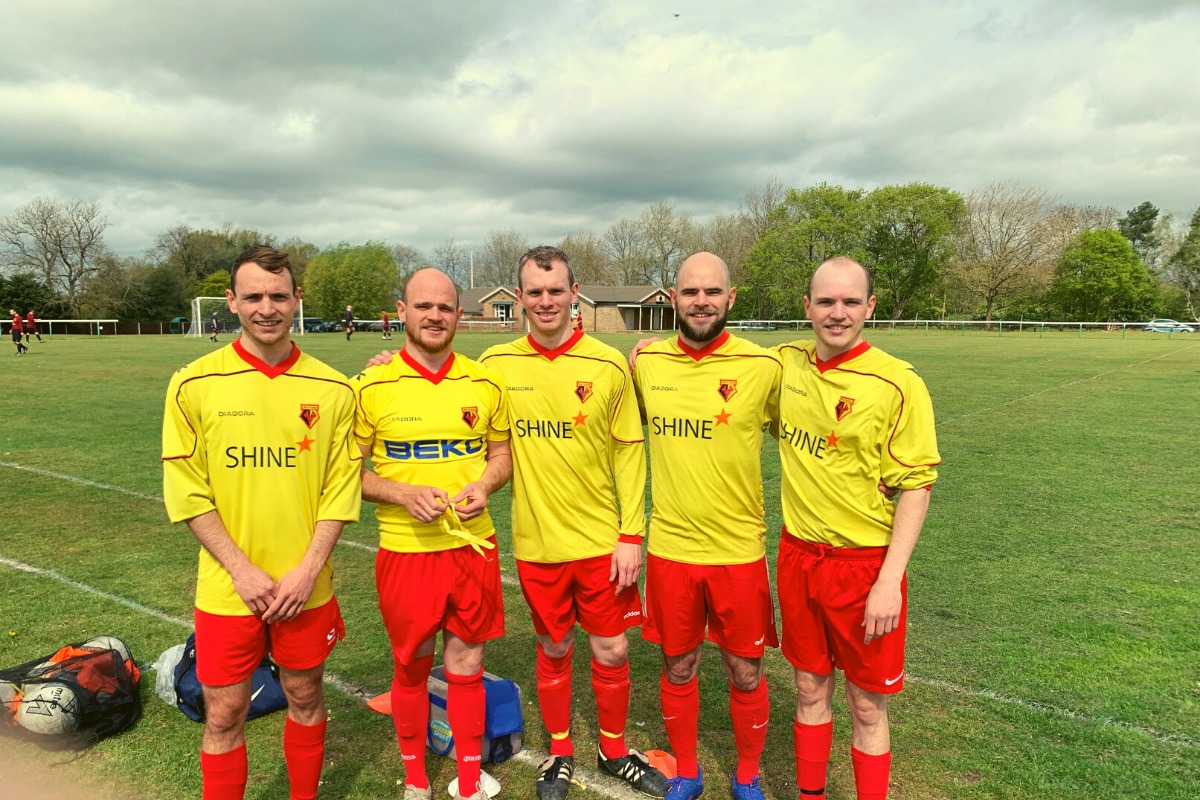 left to right: Connor, Ashley, Jordan, Lewis and Ellis Toomey at Toms Lane on Sunday