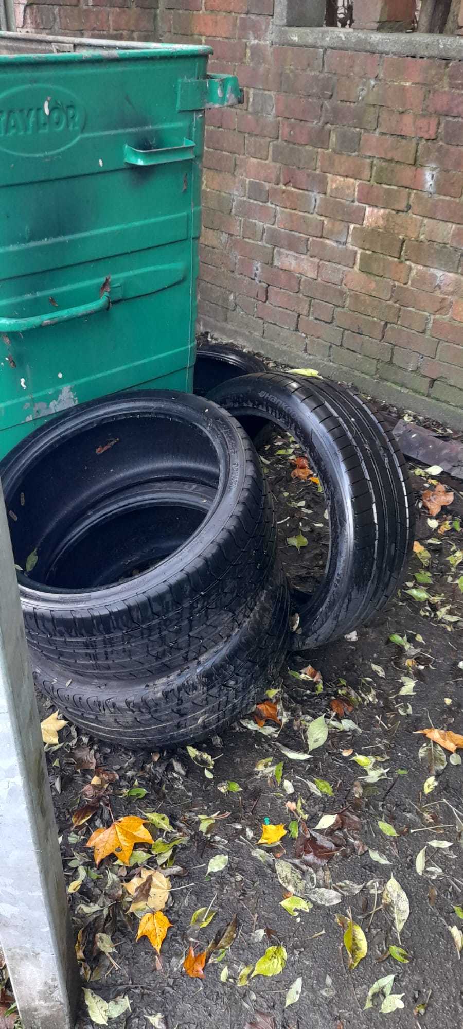 Tyres left at the site recently