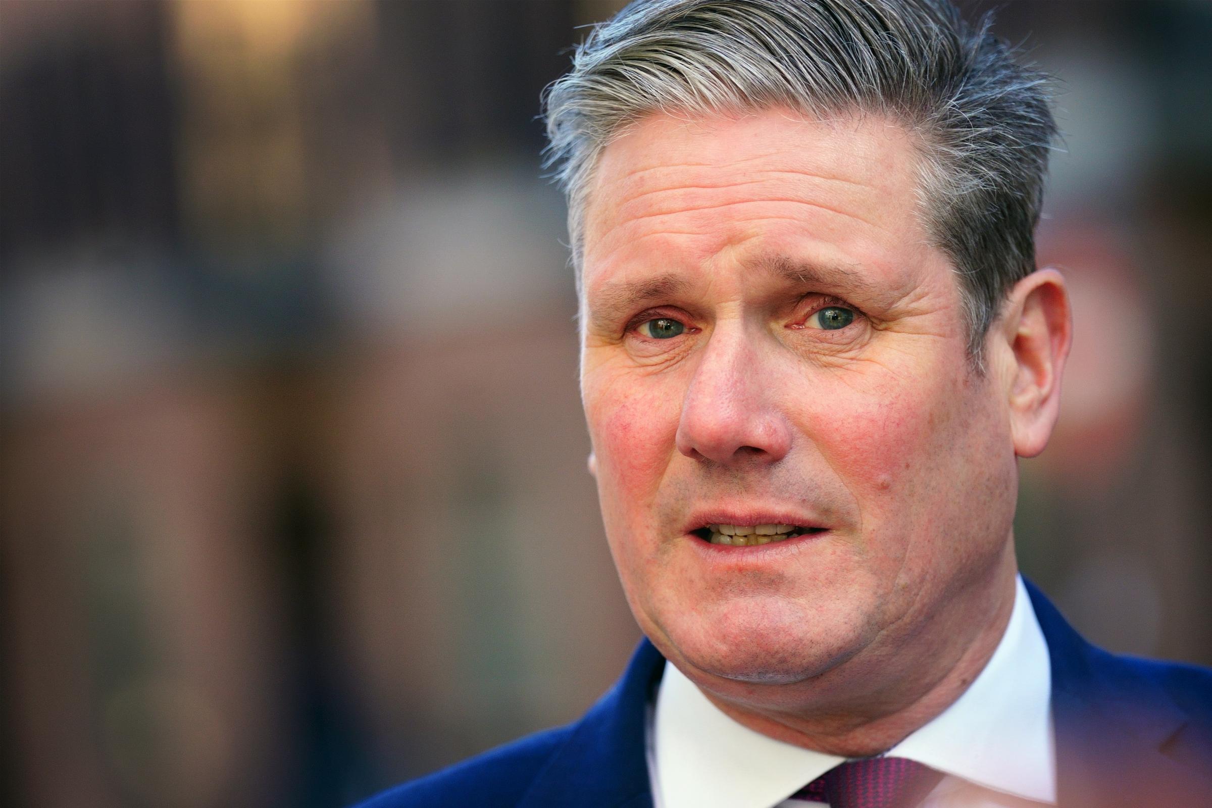 Sir Keir Starmer was met with protesters