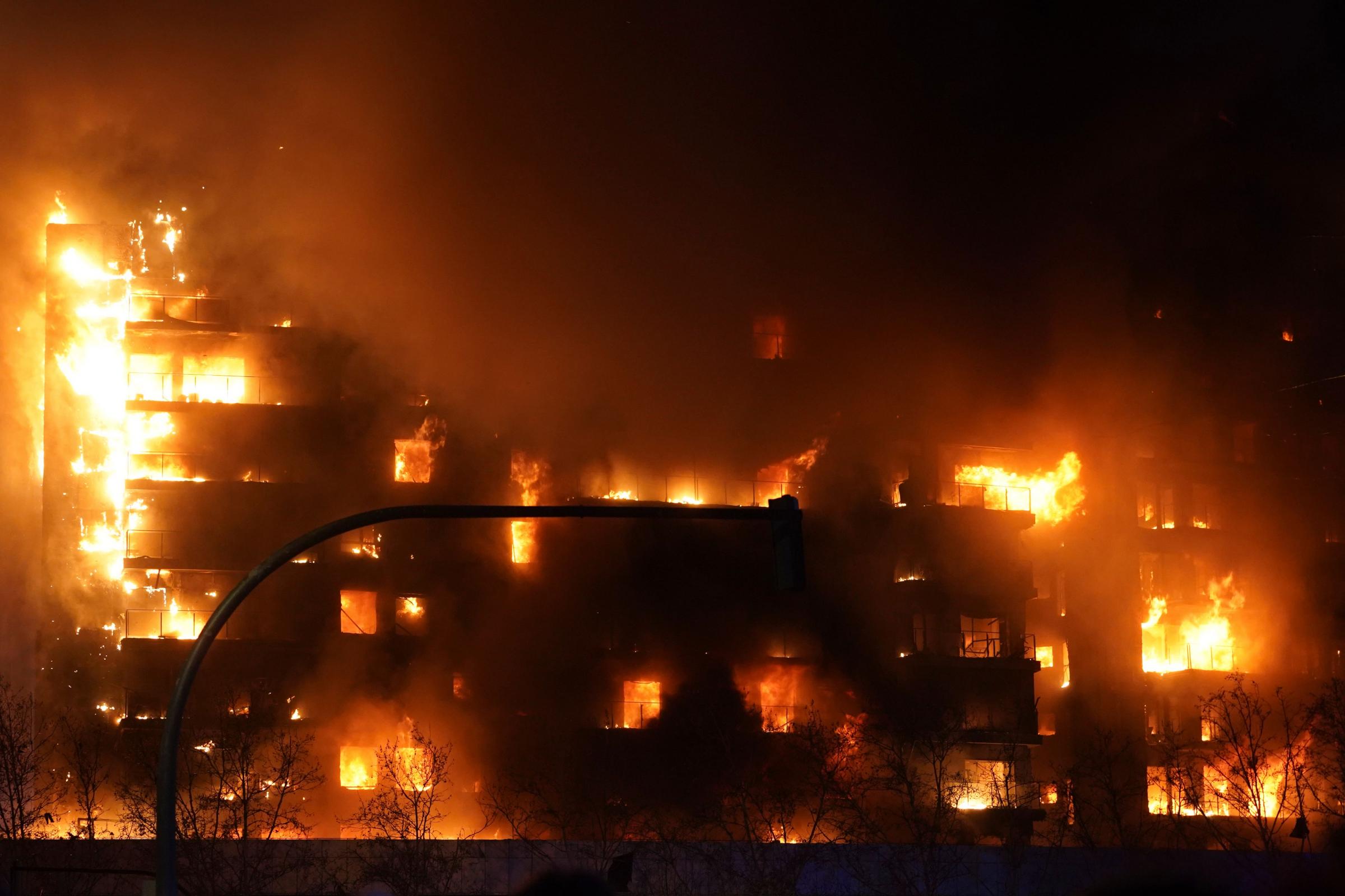 People injured as fire engulfs two buildings in Spanish city of Valencia