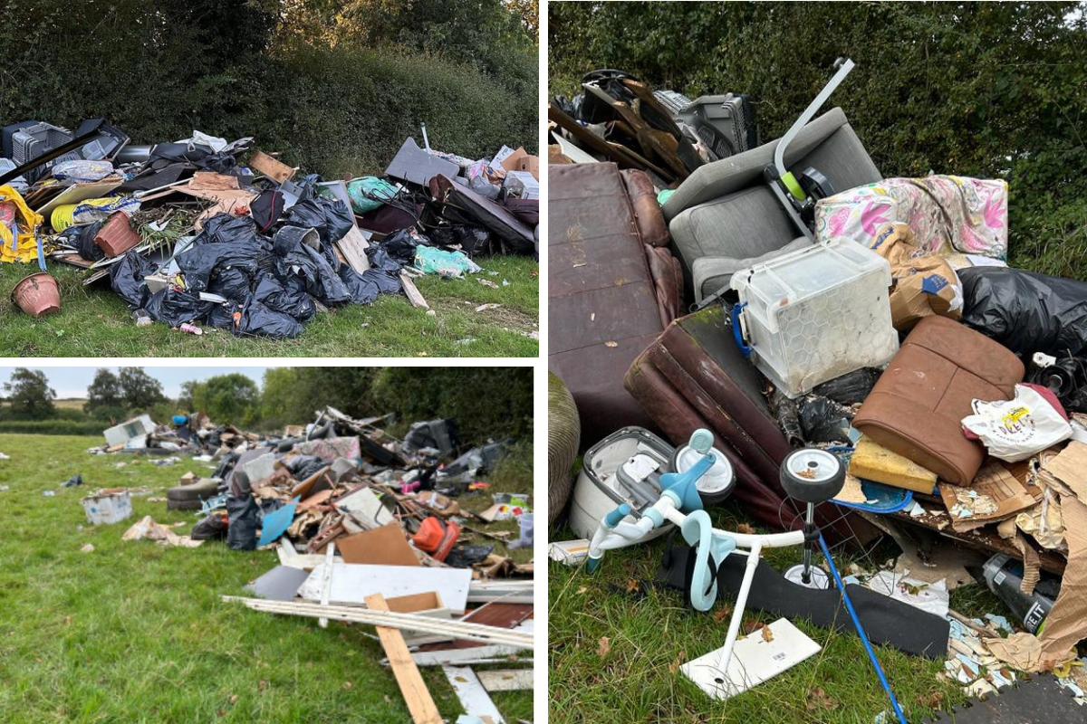 Disgust as four truckloads of rubbish fly-tipped in field